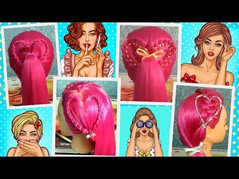 Прически в школу — прически сердечки / Hairstyles for school — hairstyles hearts / Шаш өру түрлері