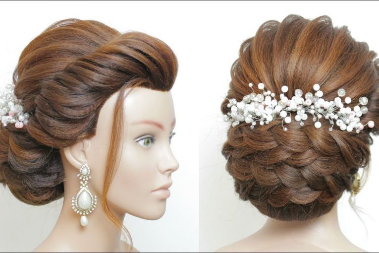 Latest Bridal Hairstyle For Long Hair Tutorial. New Wedding Updo