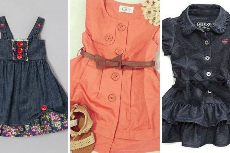 top trendy & beautiful stylish jeans frock for kids 2017