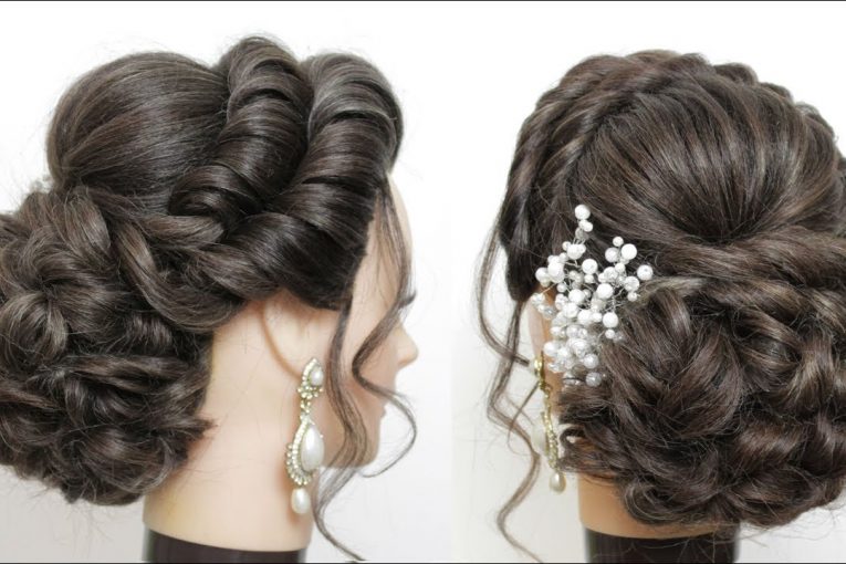 New Bridal Hairstyle For Long Hair.  Messy Bun Updo Tutorial