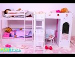 Baby Doll Bunk Bed Bedroom House Toy!  Play Doll Dress up!