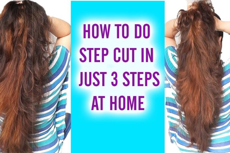 कैसे काटे घर पर ३ स्टेप / How to do step cut in just 3 steps