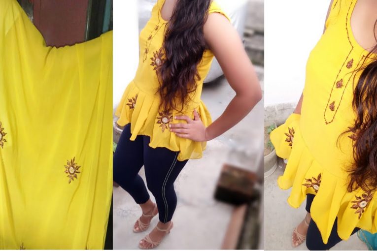 DIY: Old dupatta into peplum top / purane Dupatte se ye sundar top Banaye…….